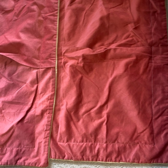 2 Vintage King Size 18 x 33” Woven Tapestry Crimson Cream Trim Pillow Covers - Picture 15 of 16